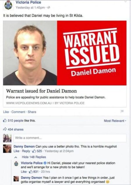 Ricercato ‘n fuga scrive da la pula: “Cambiate la mi foto che so preso brutto”!!