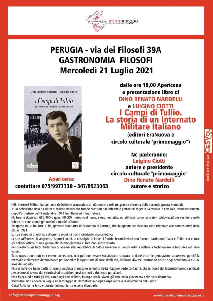 A Perugia il Libro “I Campi di Tullio. La storia di un Internato Militare Italiano”